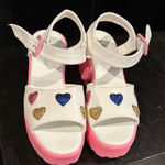 Koi Footwear White Sandals with Colorful Heart Accents Photo 0