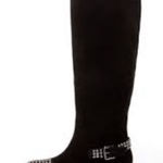 Kelsi Dagger Kelsi Dagger tall black suede boots studded silver women’s size 8 punk goth Photo 0