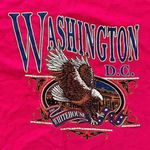 Fruit of the Loom Vintage 90s Unisex Washington D.C. Pink T shirt White House Eagle America USA L Photo 1