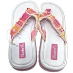 Skechers Vintage Y2K White Pink Thong Sandals Women’s 11 Chunky Plaid Comfort Photo 9