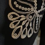 R & M Richards Black Embroidered Blazer with Mandarin Collar vintage Photo 4