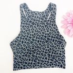 Anthropologie All Fenix Jagger Long Athletic Sports Bra: Charcoal Grey/Black Leopard Cheetah Photo 1
