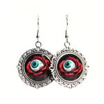 Handmade Gothic Victorian "Beauty is in the Eye of the Beholder" Rose Eyeball Earrings Photo 0