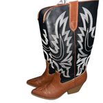 NEW Indigo Rd Brown and Black Western Embroidered Pointed Toe Boots Size 10 Photo 1