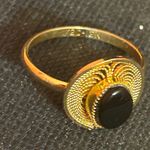 VTG 1/20 12K Gold Filled Filigree Ring | Black Onyx Cabochon Size 8 Photo 8