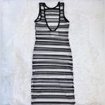 Black and White Striped Sleeveless Dress Cover Up Size M Photo 1