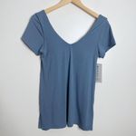 Athleta NWT  Essence‎ Support Top Dusty Blue Built In Bra Workout Size Small Photo 1