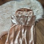 Birdy Grey  Mia Shiny Satin Strapless Maxi Dress In Gold Photo 4