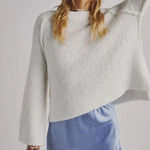 Free People White Sweater BFF Cocoon Solid Crew Photo 0