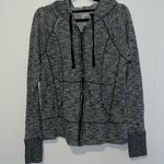 Gap  Fit Dark Gray Marled Zip Up Hooded Long Sleeve Womens Sweatshirt S8 Photo 0