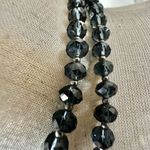 Blue crystal beaded long tassel necklace Photo 1