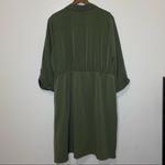 Love Squared Plus Faux Wrap Pleated Shirtdress in Olive Size 3X NWT Photo 5