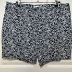 Talbots NWT  Floral Print Shorts Navy Blue‎ & White Women's Petite Size 12P Chino Photo 0