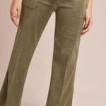 LEVEL 99 Pants Womens 27 Green Leandra Lounge Linen Blend Wide Leg Drawstring Photo 0