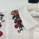 ZARA  Womens Boho Festival Floral Butterfly Embroidered Blouse Top Size XS White Photo 4