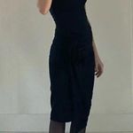 Donna Karan Collection Ruched Vintage Wool Jersey Rosette Wrap Skirt NWT P $950 Photo 2
