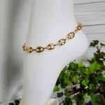 Boutique Gold Stainless Steel Chunky Mariners Link Chain Ankle Bracelet Coffee Bean Photo 0