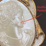 Vintage Unsigned Faux Pearl Victorian Cameo Pendant Brooch Photo 12