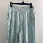 Joie  blue and white wide leg linen pants size XL. Inseam 29” Photo 1