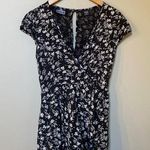 Angie  black white floral faux wrap shorts romper Photo 0