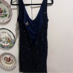 THEIA Sequin Formal Short Bodycon Dress Navy Size 12 Photo 7