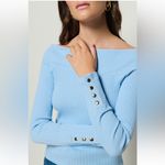 Nation Ltd Nation Val Off the Shoulder Ribbed Top in Bell Blue size Photo 2