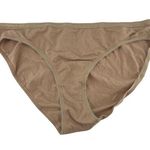 Victoria's Secret  Solid Beige Cotton Hi Cut Leg Bikini Womens Size Large Photo 0