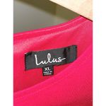 Lulus  Women's Sheath Lined Dress Casual Ruffle Flounce Sleeve Zipper Red XL NWT Photo 2