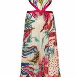 PatBo Flora Halterneck Summer Beach Midi Dress Size Medium White Photo 0