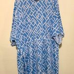 Newport News  XXXL blue geometric dress, 3/4 sleeve, i wore as swimsuit cover Photo 0