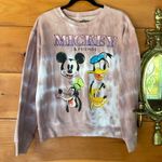 Disney Mickey & Friends Tie Dye Cotton Crew Neck Long Sleeve Sweatshirt Size M Photo 1