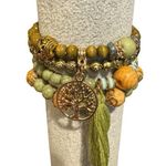 Boho Green Tree of Life Beacelet Set Photo 0