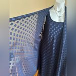 Ann Hobbs For Cattiva Navy Blue Sheer Geometric Square Dress & Jacket Set Sz 16. Photo 8
