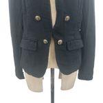 Free People Jagger Blazer Black Military Button Front Cotton Size Medium Photo 4