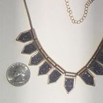 Elegant Gold Tone Gunmetal Gray Shimmer Boho Necklace Photo 2