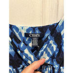 CHAPS  Womens Maxi Dress Medium Blue‎ White Geo Print Sleeveless Vacation Cruise Photo 2
