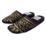 Suzanne Somers Loungewear Collection Slippers Burgundy Gold Beaded House Shoes Size 6 Photo 2