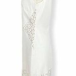 Sangria  White Dress Sheath Sleeveless Laser Floral Cutouts Scoop Neck Midi 8 EUC Photo 6