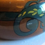 Vintage Wooden Green Paisley Design Boho Bangle Bracelet Brown Photo 1