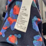 Topshop  Abstract Floral Print Navy Pants Size 6 Photo 4