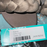 KAANAS Womens Soho Chunky Velvet Taupe Braid Heel With Ankle Tie Size 8 Tan Photo 5