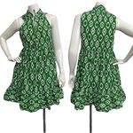 Japna  Dress Women Medium Green Tiered Retro Southwestern Rodeo Aztec Cowgirl Photo 1