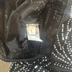 Women’s Black Sheer BodyCon Jumpsuit Silver Accents Bat Wing Sleeves **Size S Photo 10