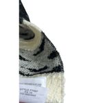 J.Crew  Scarf Black Cream Tassels Wrap White Rectangle Photo 6