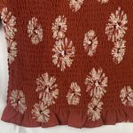 Madewell size small smocked red brown floral blouse peasTerracotta Smocked Skirt Photo 3