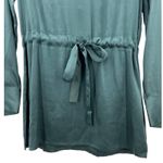 VTG Paris France Green Silk V Neck Long Sleeve Tie Waist Tunic Shirt Size 36 XS Photo 1