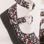Demonia  Sprite Floral Platform Heart Mary Jane Shoes Photo 0