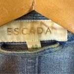 Escada Fitted Denim Blazer Jacket with Embroidery/Rhinestones Size 42 Blue US 12 Photo 3