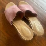 Sophia Milano pink floral suede heeled sandals Photo 2