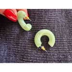 Acrylic Pastel Hoop 1 inch Earrings Green Photo 2